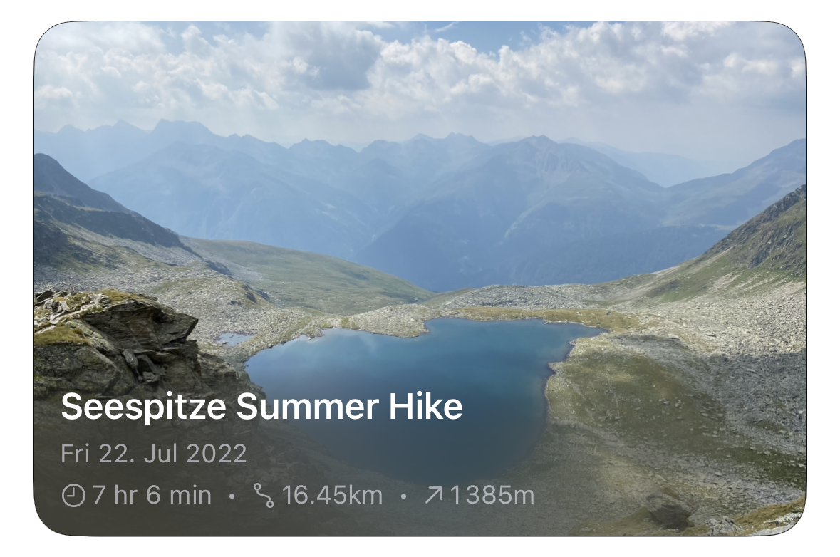 Wanderbuch hike card showing a mountain hike